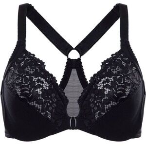 Black Lace Racerback Bra with Underwire Support